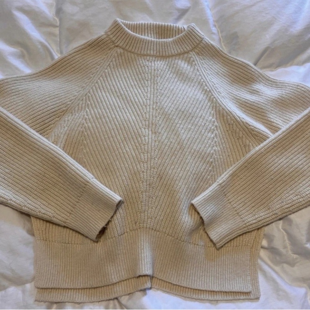 All Saints Ivory Ribbed Sweater